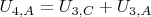 $U_{4,A}=U_{3,C}+U_{3,A}$