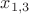 $x_{1,3}$