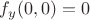 $f_y(0,0)=0$