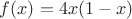 $f(x)=4x(1-x)$