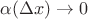 $\alpha(\Delta x)\to 0$