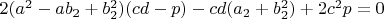 $2(a^2-ab_2+b_2^2)(cd-p)-cd(a_2+b_2^2)+2c^2p=0$