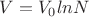 $V=V_0lnN$
