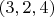 $(3,2,4)$