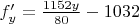 $f'_y=\frac{1152y}{80} -1032$