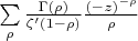 $\sum\limits_{\rho}\frac{\Gamma(\rho)}{\zeta'(1-\rho)}\frac{(-z)^{-\rho}}{\rho}$