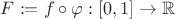 $F:=f\circ \varphi:[0,1]\to \mathbb{R}$