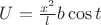$U = \frac{x^2}{l} b\cos t$