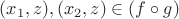 $(x_1,z),(x_2,z) \in (f\circ g)$