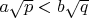 $a\sqrt{p}<b\sqrt{q}$