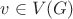 $v\in V(G)$