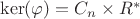 $\ker(\varphi) = C_n \times R^*$
