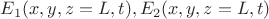 $E_1(x,y,z=L,t), E_2(x,y,z=L,t)$