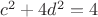 $c^2+4d^2=4$
