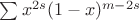 $\sum x^{2s} (1-x)^{m-2s}$