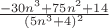 $\frac {-30n^3+75n^2+14}{(5n^3+4)^2}$