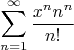 $$\sum^{\infty}_{n=1} \dfrac{x^n n^n}{n!}$$