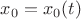$\[{x_0} = {x_0}(t)\]$