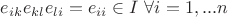 $e_{ik} e_{kl} e_{li} = e_{ii} \in I ~ \forall i=1,...n$