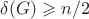 $\delta(G) \geqslant n/2$