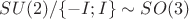 $SU(2)/\{-I;I\}\sim SO(3)$