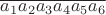 $\overline{a_1a_2a_3a_4a_5a_6}$
