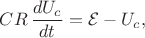 $CR\,\dfrac{dU_c}{dt}=\mathcal{E}-U_c,$