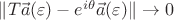 $\|T\vec a(\varepsilon)-e^{i\theta}\vec a(\varepsilon)\|\to0$ $\|T\vec a(\varepsilon)-e^{i\theta}\vec a(\varepsilon)\|\to0$