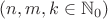 $(n, m, k\in\mathbb N_0)$