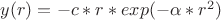 $y(r)=-c*r*exp(-\alpha*r^2)$