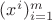 $(x^i)_{i=1}^m$