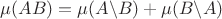 $\mu(A \vartrianle B) = \mu (A \backslash B) + \mu (B \backslash A)$