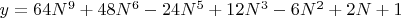 $y=64N^9+48N^6-24N^5+12N^3-6N^2+2N+1$