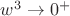 $w^3\rightarrow0^+$