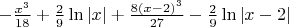 $-\frac{x^3}{18}+\frac{2}{9}\ln|x|+\frac{8(x-2)^3}{27}-\frac{2}{9}\ln|x-2|$