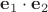 $\mathbf e_1\cdot\mathbf e_2$
