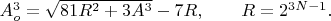 $A_o^3= \sqrt{81R^2+3A^3}-7R, \qquad R=2^{3N-1}. \qquad$