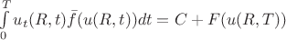 $\int \limits_0^T u_t (R,t) \bar f(u(R,t))dt = C+F(u(R,T))$