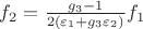 $f_2=\frac{g_3-1}{2(\varepsilon_1+g_3\varepsilon_2)}f_1$