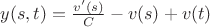 $y(s,t)={v'(s)\over C}-v(s)+v(t)$ $y(s,t)={v'(s)\over C}-v(s)+v(t)$