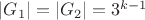 $|G_1|=|G_2|=3^{k-1}$