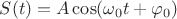 $S(t) = A\cos(\omega_0 t+\varphi_0)$