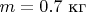 $m = 0.7 \text{ кг}$