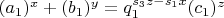 $(a_1)^x + (b_1)^y = q_1^{s_3z - s_1x}(c_1)^z $