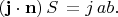 $(\mathbf{j}\cdot\mathbf{n})\,S\,= j\,ab.$
