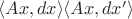 $\langle Ax, dx\rangle \langle Ax, dx'\rangle $