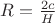 $\[R = \frac{{2c}}{H}\]$
