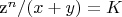 z^n/(x+y)=K