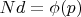 $Nd=\phi(p)$