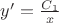$\[y' = \frac{{{C_1}}}{x}\]$